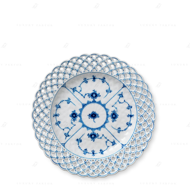 Тарелка 25см коллекции Blue Fluted Full Lace бренда Royal Copenhagen
