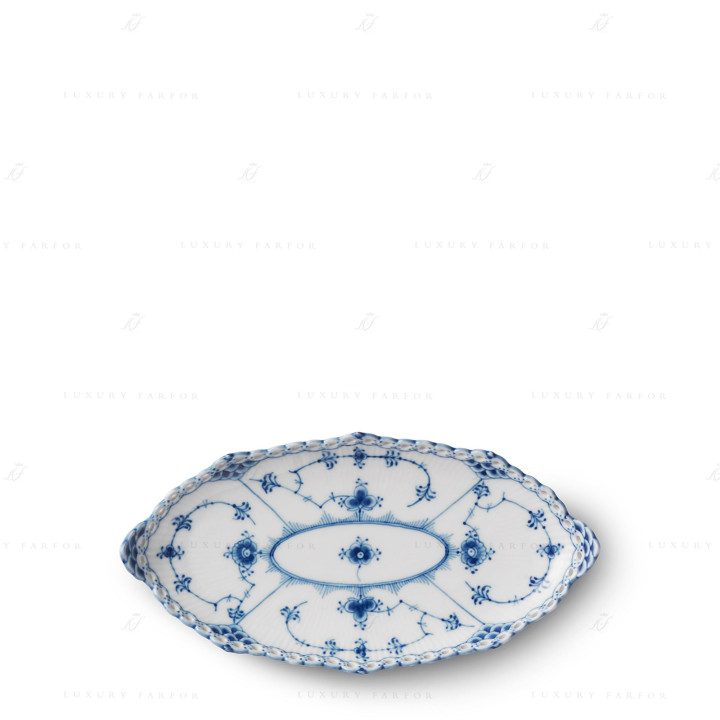 Блюдо овальное 24х12см коллекции Blue Fluted Full Lace бренда Royal Copenhagen
