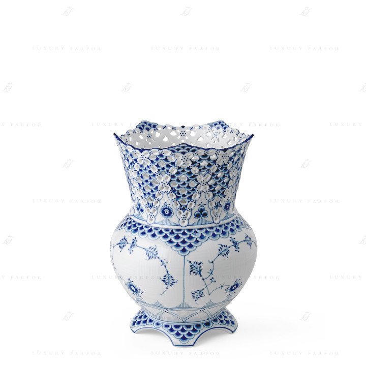 Ваза 22см коллекции Blue Fluted Full Lace бренда Royal Copenhagen