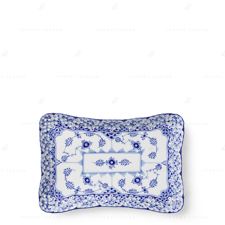 Чаша прямоугольная 23,5х16см коллекции Blue Fluted Full Lace бренда Royal Copenhagen