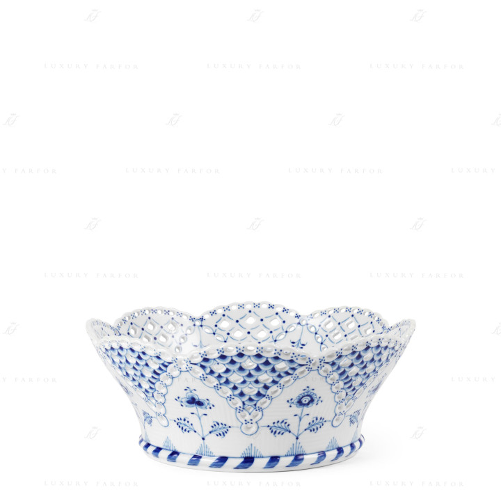 Корзина для фруктов 23см коллекции Blue Fluted Full Lace бренда Royal Copenhagen