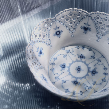 Корзина для фруктов 23см коллекции Blue Fluted Full Lace бренда Royal Copenhagen