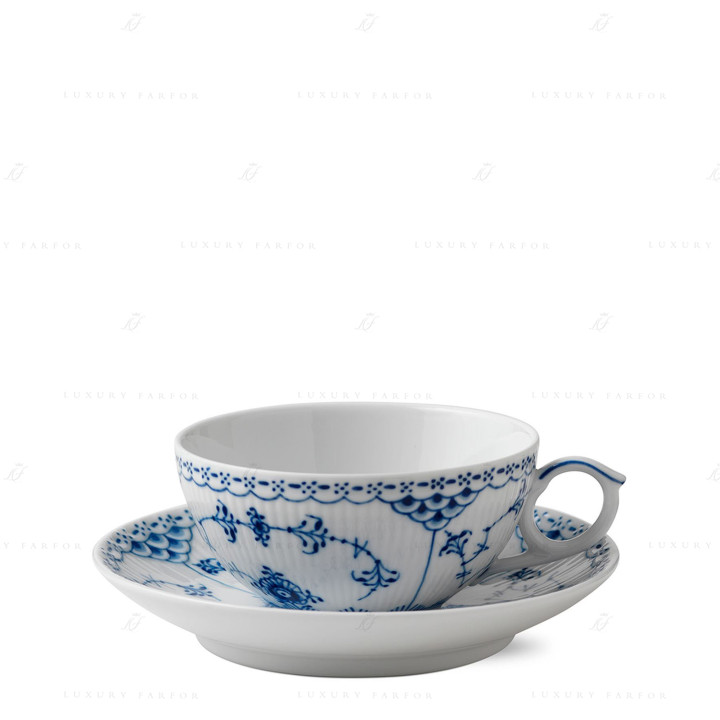 Чашка с блюдцем 0,2л коллекции Blue Fluted Half Lace бренда Royal Copenhagen