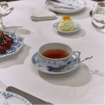 Чашка с блюдцем 0,2л коллекции Blue Fluted Half Lace бренда Royal Copenhagen