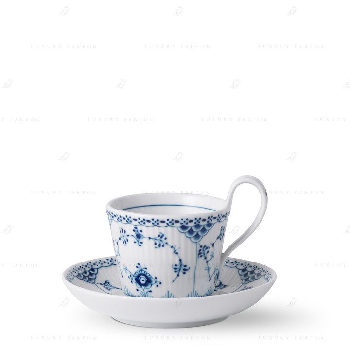 Чашка с блюдцем 0,17л коллекции Blue Fluted Half Lace бренда Royal Copenhagen