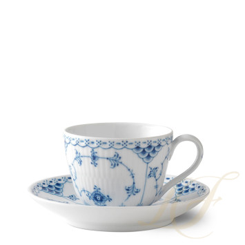 Чашка с блюдцем 0,2л коллекции Blue Fluted Half Lace бренда Royal Copenhagen
