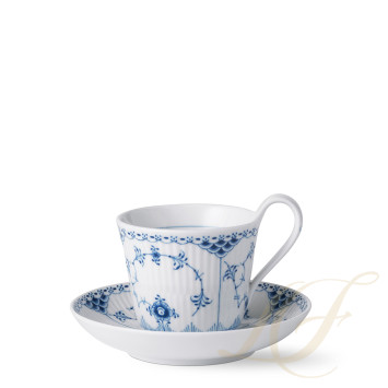 Чашка с блюдцем 0,24л коллекции Blue Fluted Half Lace бренда Royal Copenhagen