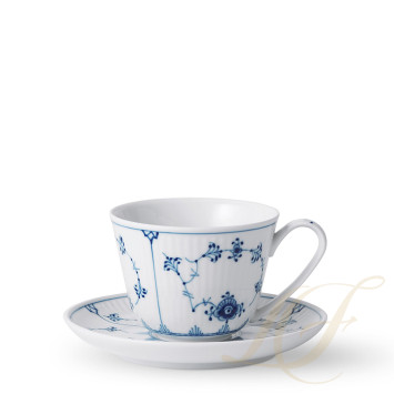 Чашка с блюдцем 0,24л коллекции Blue Fluted Plain бренда Royal Copenhagen