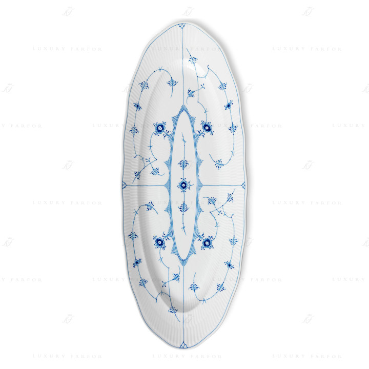Блюдо для рыбы 60х24см коллекции Blue Fluted Plain бренда Royal Copenhagen