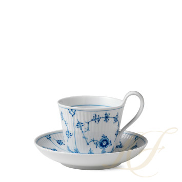 Чашка с блюдцем 0,24л коллекции Blue Fluted Plain бренда Royal Copenhagen