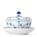 Чаша с блюдцем и с крышкой 0,38л коллекции Blue Fluted Plain бренда Royal Copenhagen