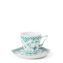 Чашка с блюдцем 0,14л коллекции Emerald Green Fluted Full Lace бренда Royal Copenhagen