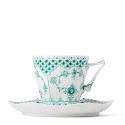 Чашка с блюдцем 0,14л коллекции Emerald Green Fluted Full Lace бренда Royal Copenhagen