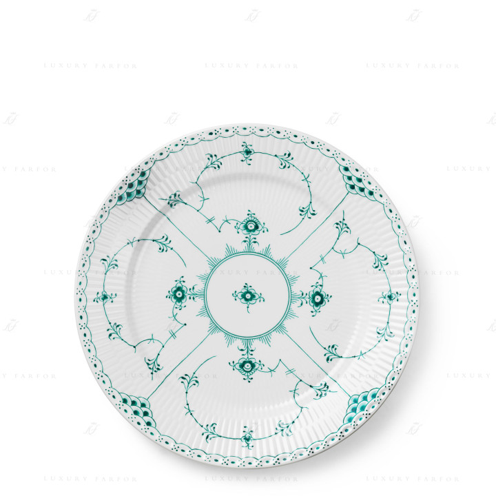 Тарелка главная 27см коллекции Emerald Green Fluted Half Lace бренда Royal Copenhagen
