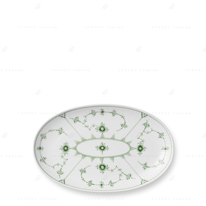 Блюдо овальное 23х15см коллекции Green Fluted Plain бренда Royal Copenhagen