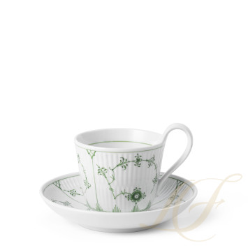 Чашка с блюдцем 0,24л коллекции Green Fluted Plain бренда Royal Copenhagen