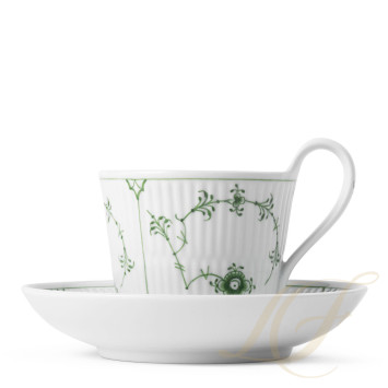 Чашка с блюдцем 0,24л коллекции Green Fluted Plain бренда Royal Copenhagen