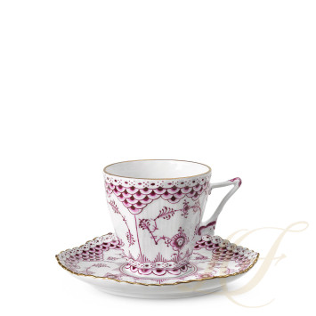 Чашка с блюдцем 0,14л коллекции Purpur Fluted Full Lace (Лимитированная серия) бренда Royal Copenhagen