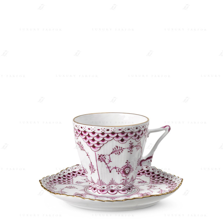 Чашка с блюдцем 0,14л коллекции Purpur Fluted Full Lace (Лимитированная серия) бренда Royal Copenhagen