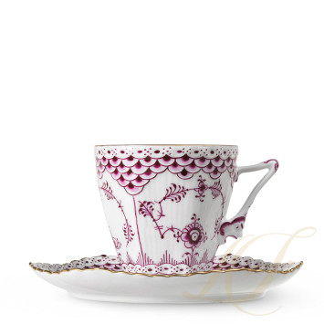 Чашка с блюдцем 0,14л коллекции Purpur Fluted Full Lace (Лимитированная серия) бренда Royal Copenhagen