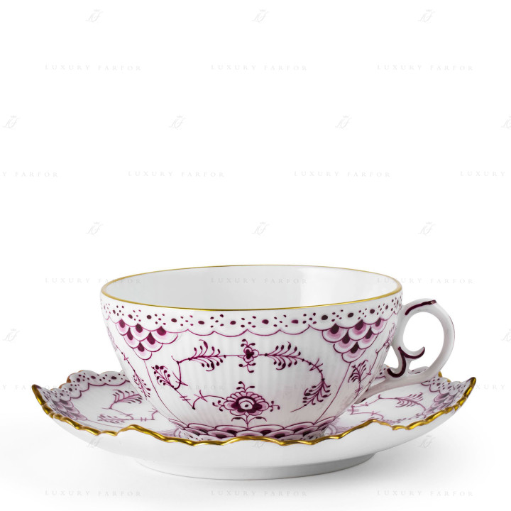 Чашка с блюдцем 0,22л коллекции Purpur Fluted Full Lace (Лимитированная серия) бренда Royal Copenhagen