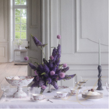 Чаша на ножке 18,5см коллекции Purpur Fluted Full Lace (Лимитированная серия) бренда Royal Copenhagen