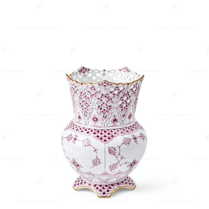 Ваза 22см коллекции Purpur Fluted Full Lace (Лимитированная серия) бренда Royal Copenhagen