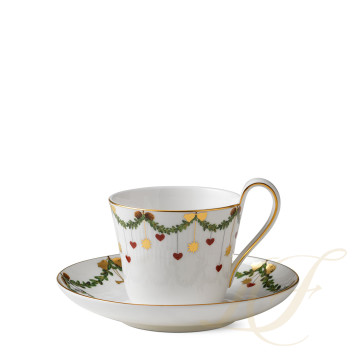 Чашка с блюдцем 0,24л коллекции Star Fluted Christmas бренда Royal Copenhagen