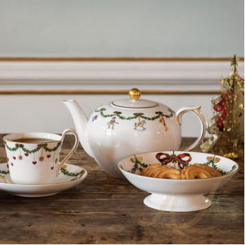 Чашка с блюдцем 0,24л коллекции Star Fluted Christmas бренда Royal Copenhagen