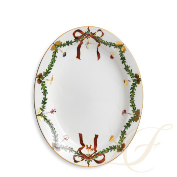 Блюдо овальное 37см коллекции Star Fluted Christmas бренда Royal Copenhagen