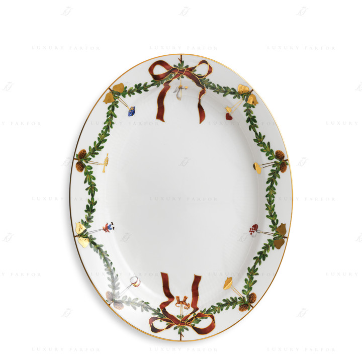 Блюдо овальное 37см коллекции Star Fluted Christmas бренда Royal Copenhagen