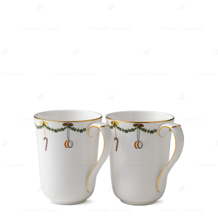 Кружка 0,36л, 2шт. коллекции Star Fluted Christmas бренда Royal Copenhagen