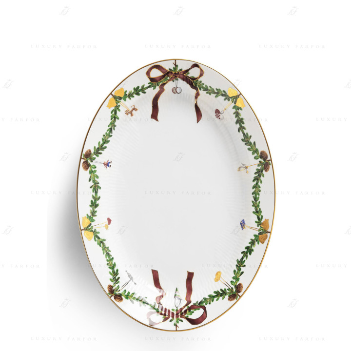 Блюдо овальное 34см коллекции Star Fluted Christmas бренда Royal Copenhagen