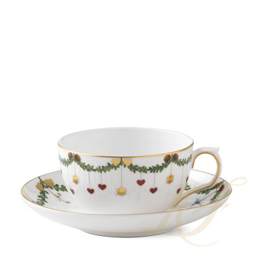 Чашка с блюдцем 0,32л коллекции Star Fluted Christmas бренда Royal Copenhagen