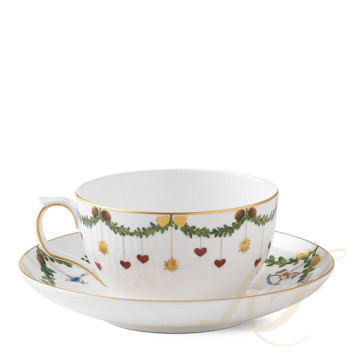 Чашка с блюдцем 0,32л коллекции Star Fluted Christmas бренда Royal Copenhagen