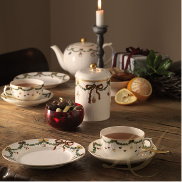 Чашка с блюдцем 0,32л коллекции Star Fluted Christmas бренда Royal Copenhagen