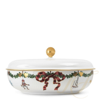 Чаша с крышкой 21см коллекции Star Fluted Christmas бренда Royal Copenhagen