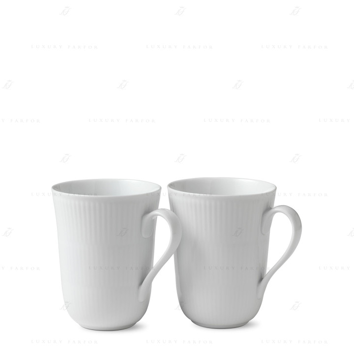 Кружка 0,33л, 2шт. коллекции White Fluted бренда Royal Copenhagen