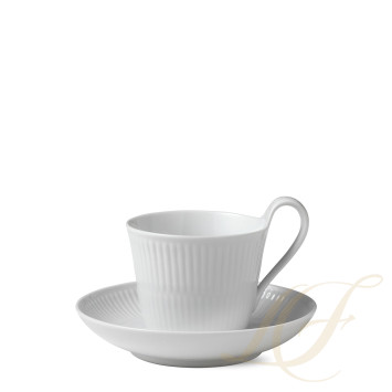 Чашка с блюдцем 0,25л коллекции White Fluted бренда Royal Copenhagen