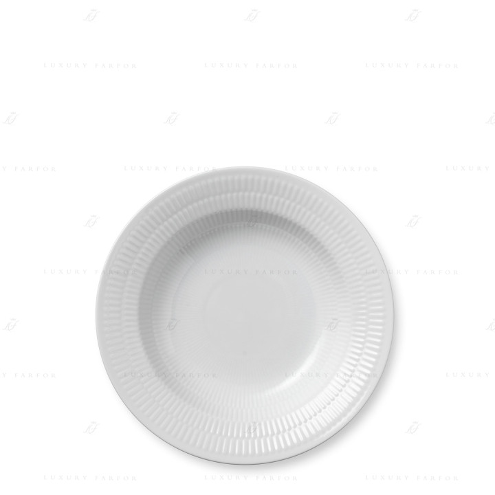 Тарелка глубокая 21см коллекции White Fluted бренда Royal Copenhagen