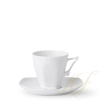 Чашка с блюдцем 0,14л коллекции White Fluted Full Lace бренда Royal Copenhagen