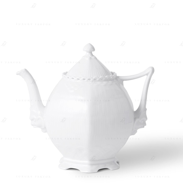 Чайник 1л коллекции White Fluted Full Lace бренда Royal Copenhagen