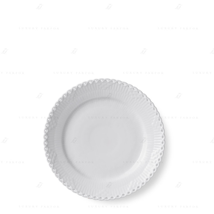 Тарелка закусочная 19см коллекции White Fluted Full Lace бренда Royal Copenhagen