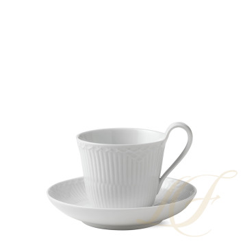 Чашка с блюдцем 0,25л коллекции White Fluted Half Lace бренда Royal Copenhagen
