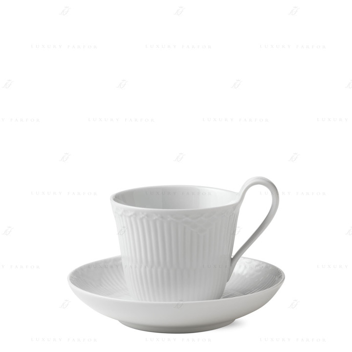 Чашка с блюдцем 0,25л коллекции White Fluted Half Lace бренда Royal Copenhagen