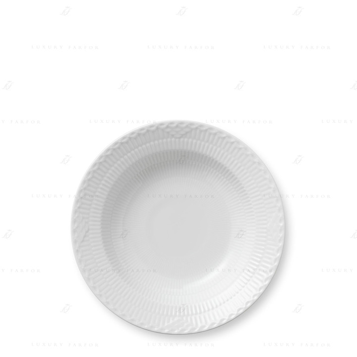 Тарелка глубокая 21см коллекции White Fluted Half Lace бренда Royal Copenhagen