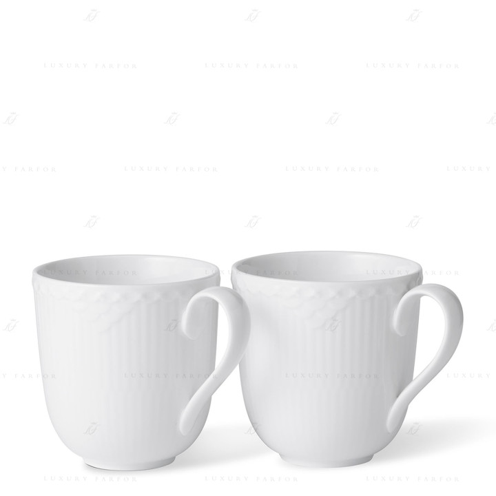 Кружка 0,37л, 2шт. коллекции White Fluted Half Lace бренда Royal Copenhagen