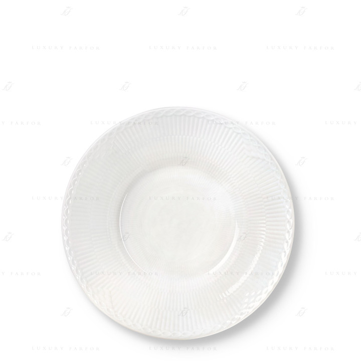Тарелка глубокая 24см коллекции White Fluted Half Lace бренда Royal Copenhagen