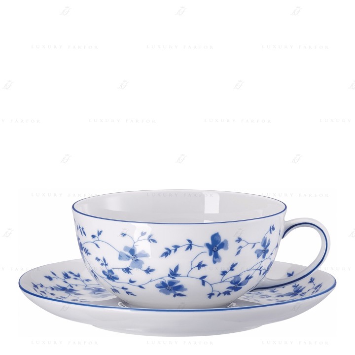 Чашка чайная с блюдцем 0,19л коллекции Form 1382 Blaublüten бренда Rosenthal