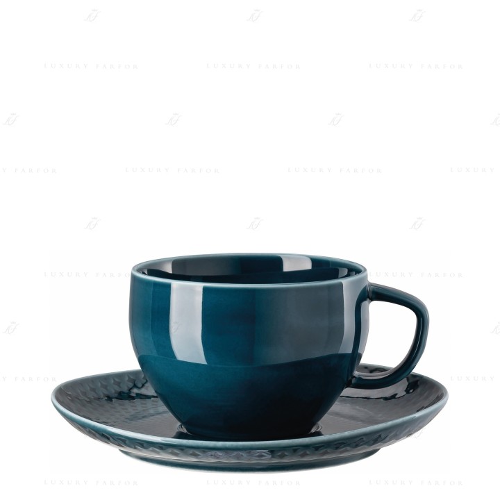 Чашка Café au Lait с блюдцем 0,40л коллекции Junto Ocean Blue бренда Rosenthal